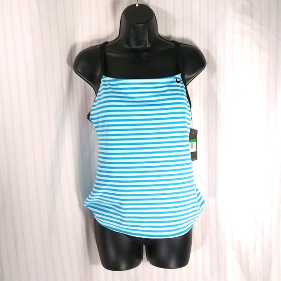 ⚡NIKE Tankini w/ Shirred Sides & Black Bottoms